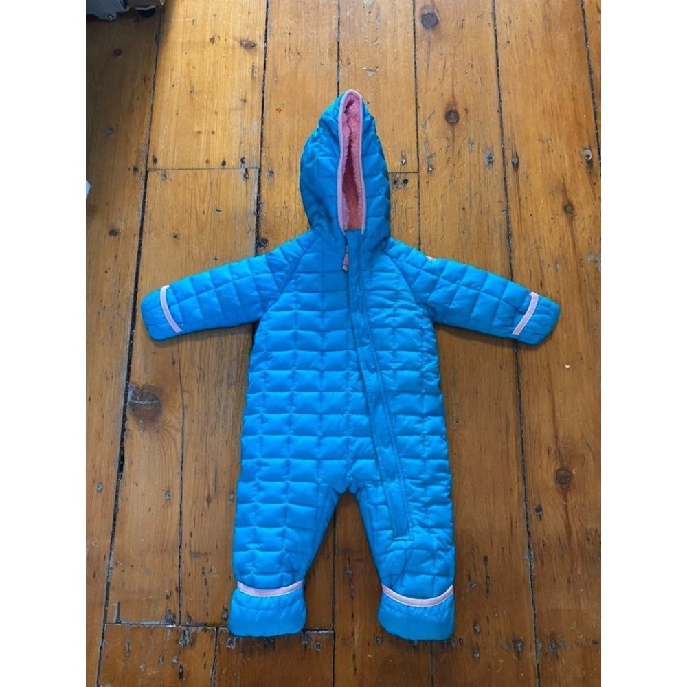 Snozu Baby Bundler Blue 9-12m Pink Trim & Fleece Lining